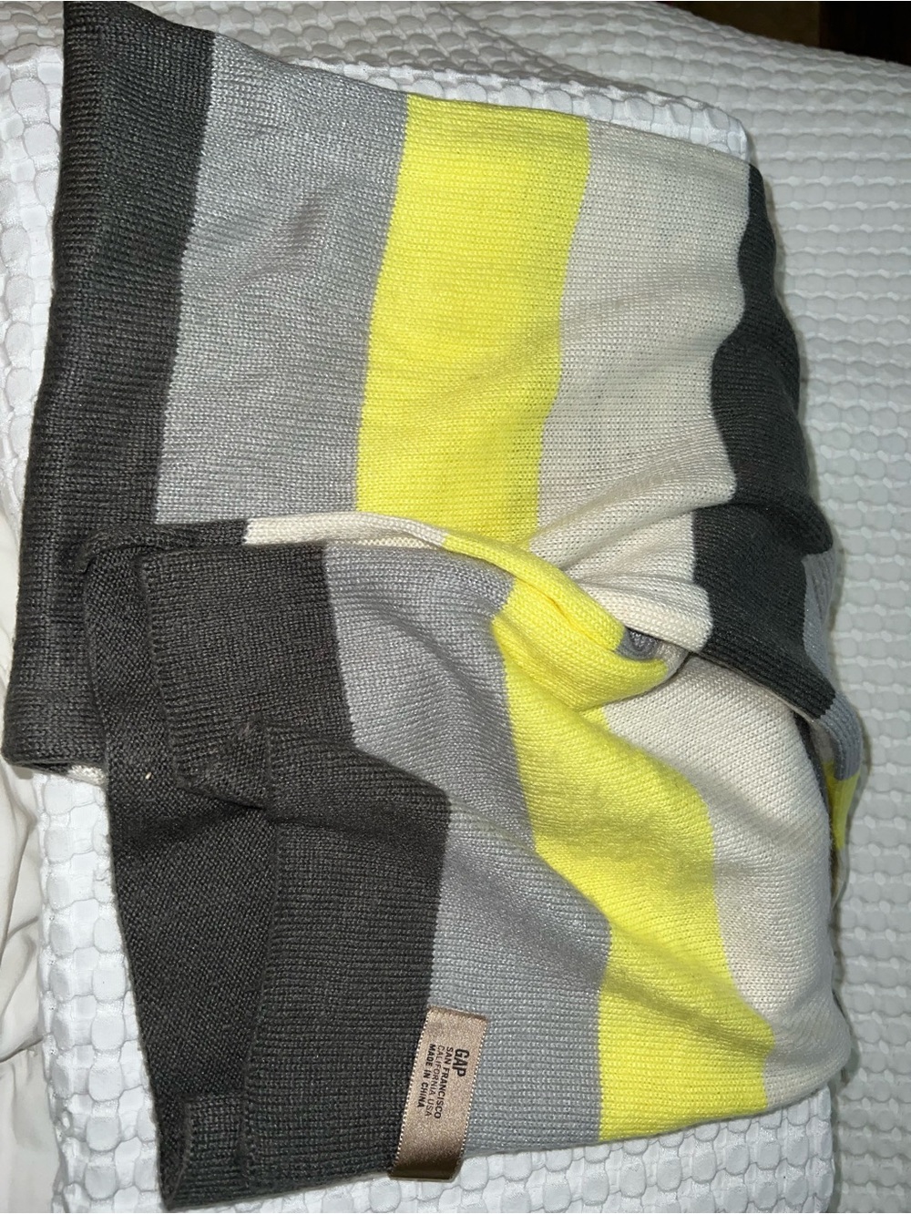 Gap Striped Gray, Yellow & Cream Infinity Scarf